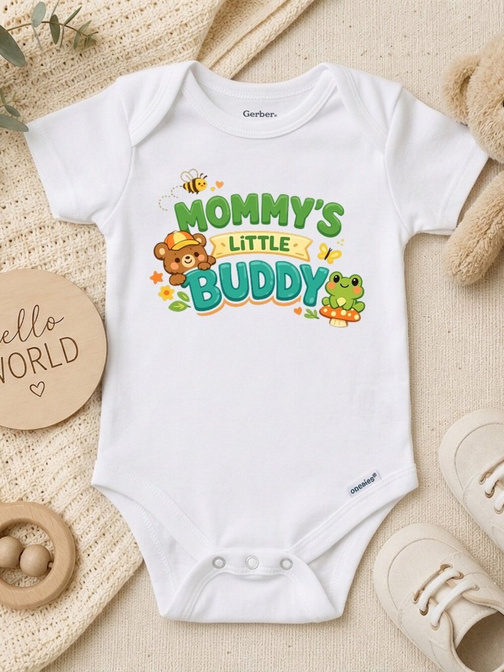 Mommy's Little Buddy Retro Mother's Day Gift ONESIE®